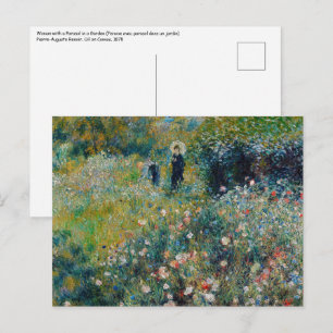 Renoir - Vrouw met een Parasol in een Tuin Briefkaart