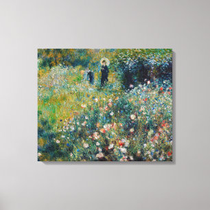 Renoir - Vrouw met een parasol in een tuin Canvas Afdruk