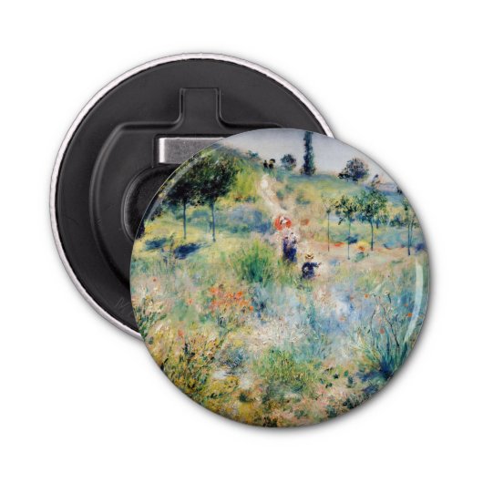 Renoir - Weg leidt door Tall Grass Button Flesopener (Voorkant)