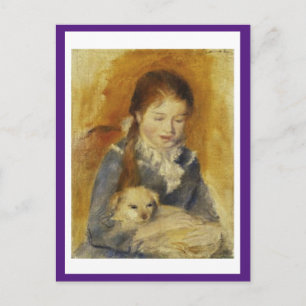 Renoir, Young Girl met een hond, Fine Art, Briefka Briefkaart