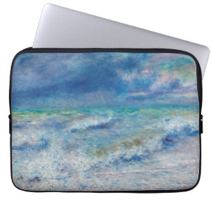 Renoir Zeegezicht. Blauw nautisch impressionisme / Laptop Sleeve