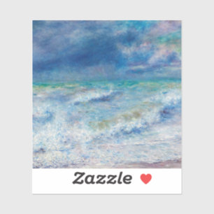 Renoir Zeegezicht. Blauw nautisch zee impressionis Sticker