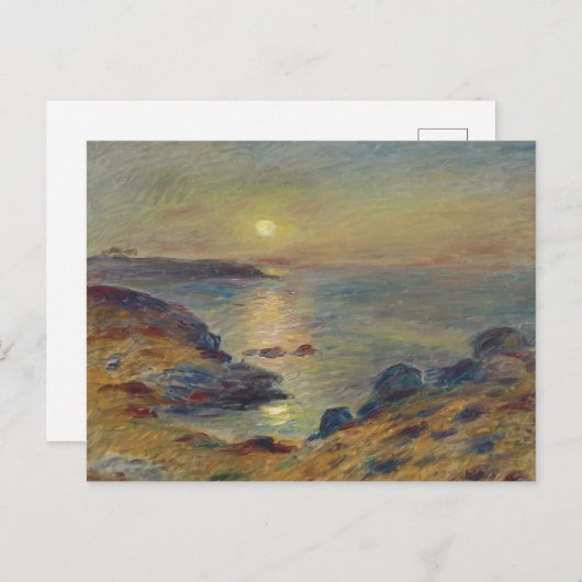 Renoir - Zonsondergang in Douarnenez Fine Art Land Briefkaart (Voorkant / Achterkant)
