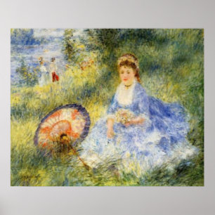 Renoir's jonge vrouw met een Japans paraplu Poster