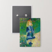 Renoir's kleine meisje in Blauw met watering can Button (Voorkant / Achterkant)