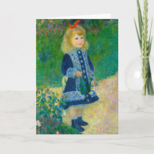 Renoir's kleine meisje in Blauw met watering can Kaart