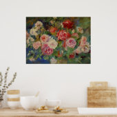 Renoir's Rozen in een Vase-stilstand Poster (Keuken)