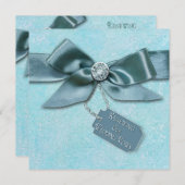 RENOUVELÉ INVITATION DU MARIAGE - BLEU/RIBBON (Devant / Derrière)