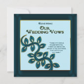 RENOUVELER LE MARIAGE VOIT INVITATION - OR BLEU (Devant)