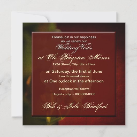 Renouveler les avis de Mariage - Invitations (Dos)