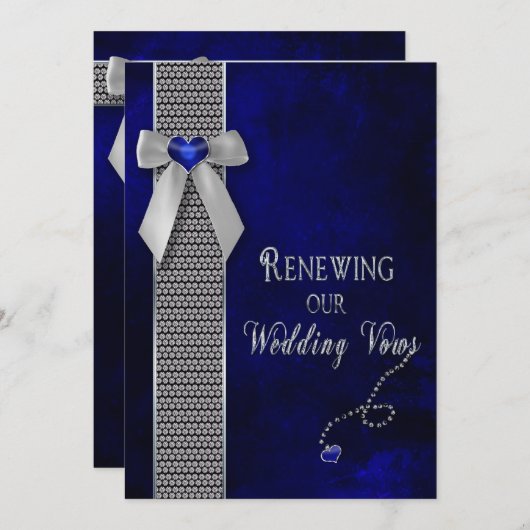 Renouveler les avis de Mariage Invitations Cobolt  (Devant / Derrière)