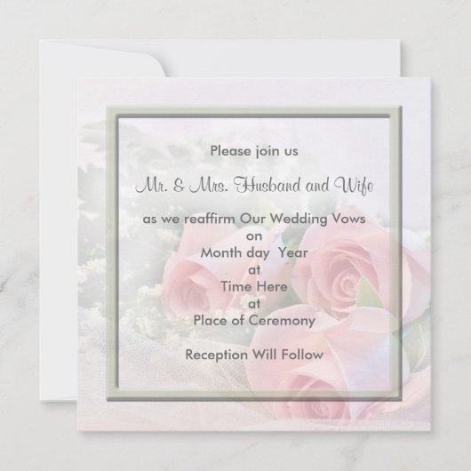 Renouveler les invitations des avis de Mariage (Devant)