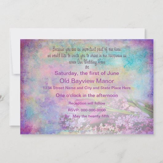 Renouveler les voeux Mariages - Invitation Éléganc (Dos)