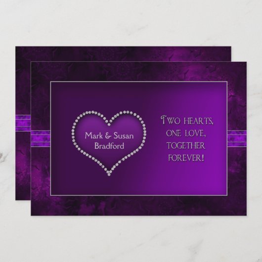 RENOUVELER LES VOTES MARIAGES - INVITATION - COEUR (Devant / Derrière)