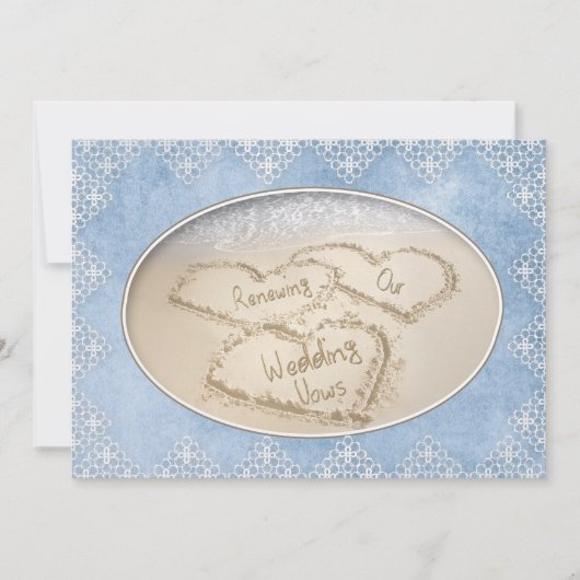 RENOUVELER MARIAGE VOWS INVITATION - PLAGE/BLEU/LA (Devant)