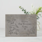 Renouveler/Mer. Vows Invitation - Grey Texture (Debout devant)