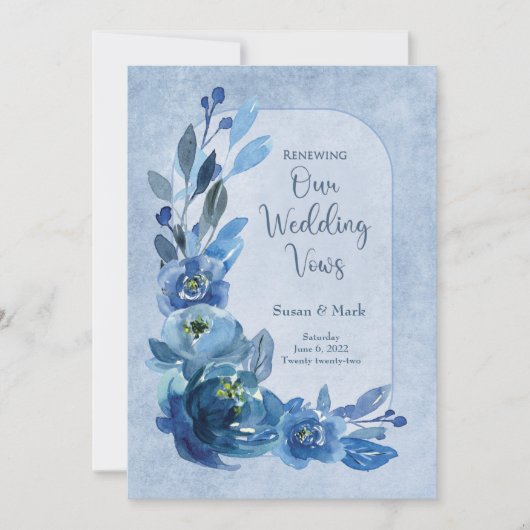 Renouveler Vows Invitation Roses dans les nuances (Devant)