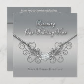 RENOUVELER VOWS MARIAGE - INVITATION - ARGENT (Devant / Derrière)