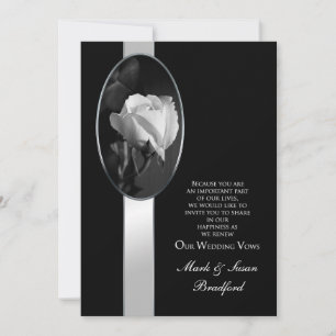RENOUVELER VOWS MARIAGES - Invitation - Rose B/W