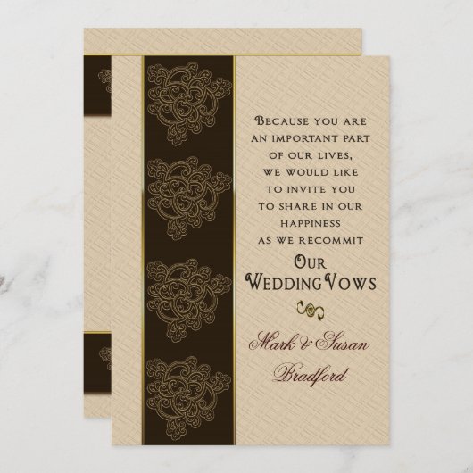 Renouvellement des avis de Mariage Invitation - Br (Devant / Derrière)