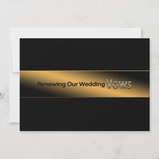 RENOUVELLEMENT MARIAGE VOWS INVITATION - Gold/Blac (Devant)
