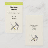 Renovatie- en aangepaste constructietools visitekaartje (Voorkant / Achterkant)