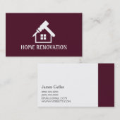 Rénovation domiciliaire, Carte de visite de constr (Devant / Derrière)