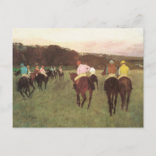 Renpaarden bij Longchamp door Edgar Degas Briefkaart