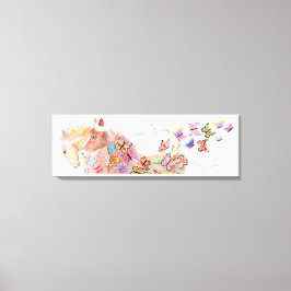 renpaarden en vlinders canvas afdruk