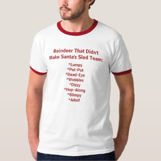 renrendier dat het misleide team van de Kerstman n T-shirt