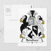 Renshaw Family Crest Briefkaart (Voorkant / Achterkant)