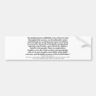 Rente Federal Reserve door Alfred O Crozier Bumpersticker
