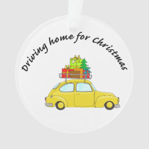 "Rentrer en voiture pour Noël" voiture remorquant
