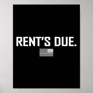 Rent's Due Work Hard Bodybuilder Gewichtheffen TS Poster