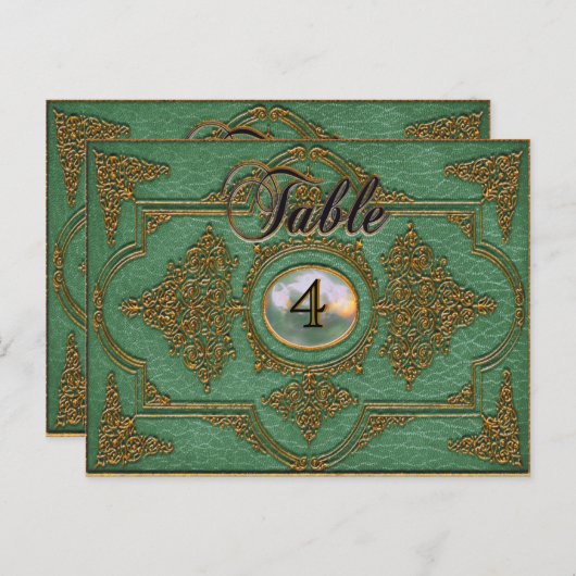 Renvoisié Sage Victoriaans Tafelnummer Kaart (Voorkant / Achterkant)