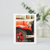 Reo Speed Wagon, Retro Fire Engine Briefkaart (Staand voorkant)