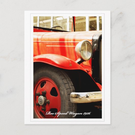 Reo Speed Wagon, Retro Fire Engine Briefkaart (Voorkant)