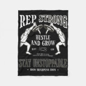 Rep sterke drukte en groei Blijf onstuitbare gym Fleece Deken (Voorkant)