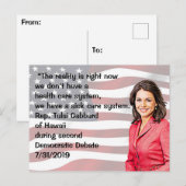 Rep. Tulsi Gabbard van Hawaï Debat Quote Briefkaart (Voorkant / Achterkant)