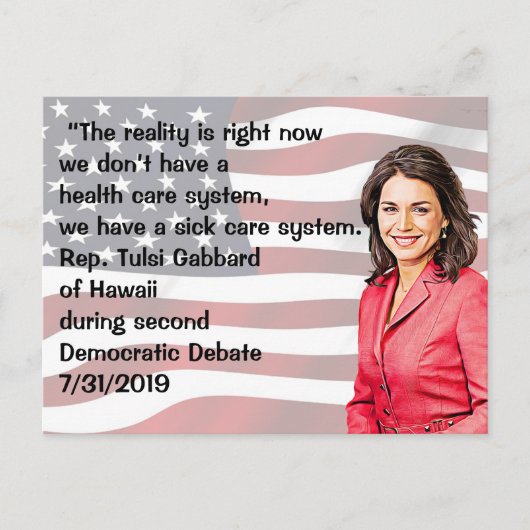Rep. Tulsi Gabbard van Hawaï Debat Quote Briefkaart (Voorkant)