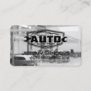 Reparatie Afdeling Auto Mechanic Fix Logo Visitekaartje