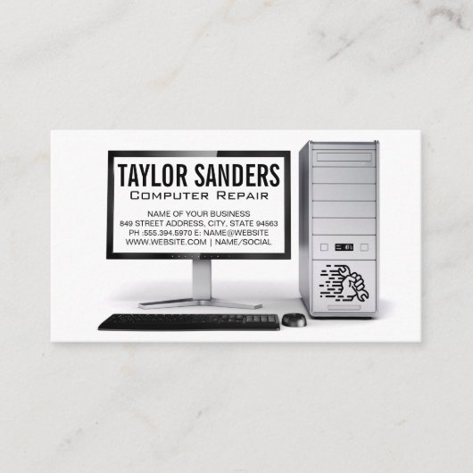 Reparatie computertechnicus visitekaartje (Voorkant)