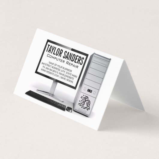 Reparatie computertechnicus visitekaartjes (Voorkant)