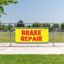 Reparatie Remmen Autozaak Wit Groot Spandoek