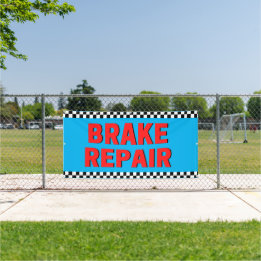 Reparatie Remmen Autozaak Wit Groot Spandoek