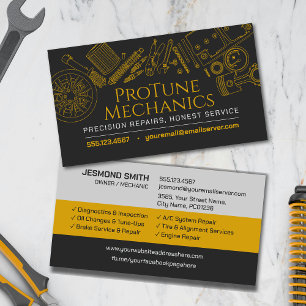 Reparatie van auto's - Automonteur Visitekaartje