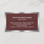 Reparatie van bruine lederen staal visitekaartje (Achterkant)