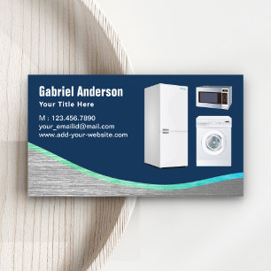 Reparatie van Navy Blue Steel Home Appliances Visitekaartje