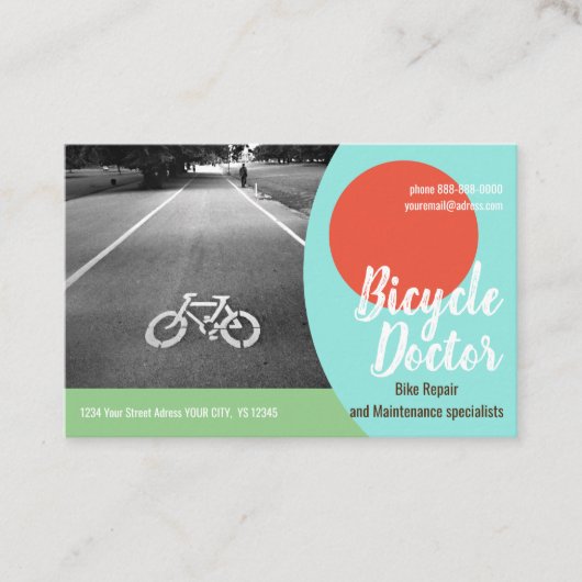 RÉPARATION DE VÉLOS Euro, Carte de visite de 3,346 (Devant)