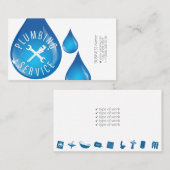 Réparation et service de plomberie carte de visite (Devant / Derrière)